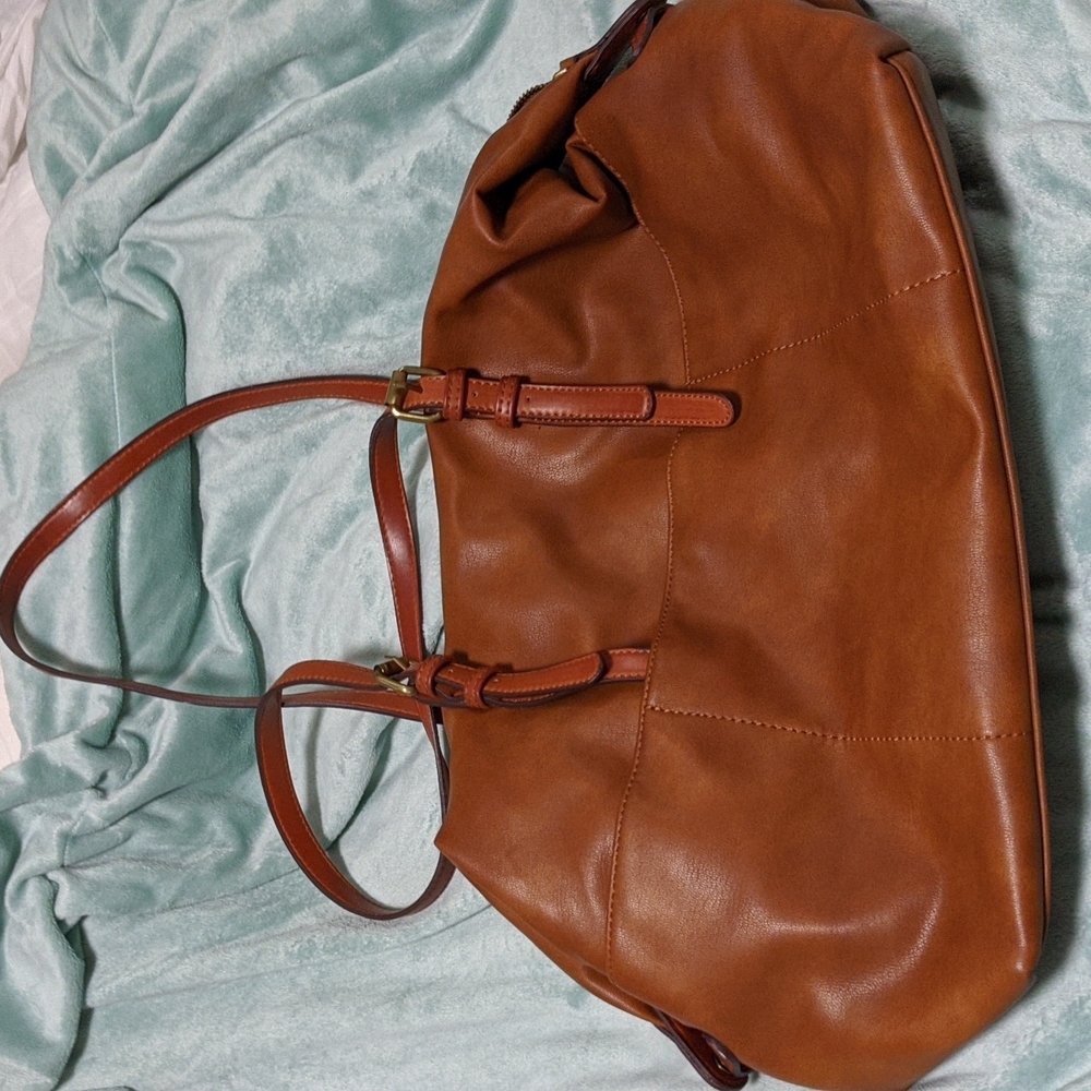 Large Faux Leather weekender bag